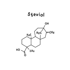 Molecular structure of Steviol illustration