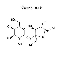 Molecular structure of Sucralose illustration