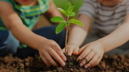 Parents and children planting money tree, financial growth, family investment