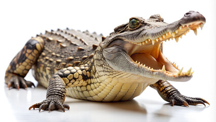 Naklejka premium Crocodile isolated on a white background.