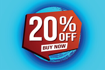 20% twenty percent off buy now poster banner graphic design icon logo sign symbol social media website coupon


