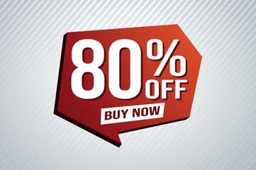 80% eighty percent off buy now poster banner graphic design icon logo sign symbol social media website coupon

