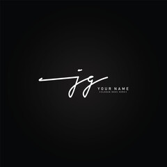 Initial Letter JG Vector Logo Template in handwritten Signature Style