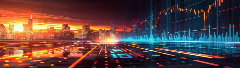 Fototapeta premium Strategic trading informed by cuttingedge stock market analysis and financial forecasting in economics