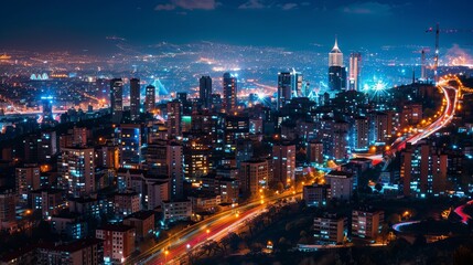 Obraz premium Visual and night views of the city of Ankara.