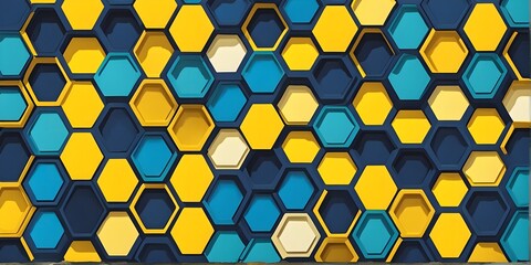 abstract composition of interlocking hexagons