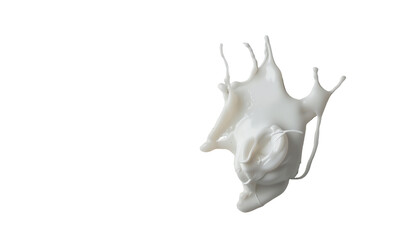 Naklejka premium White milk splash on black background.