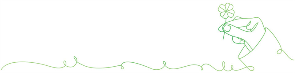 Obraz premium vector design of hand holding clover leaf