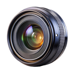 35 mm camera lens on transparent background