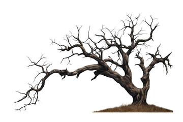 Fototapeta premium Dead tree illustration with transparent background in PNG style for design projects and visual creations