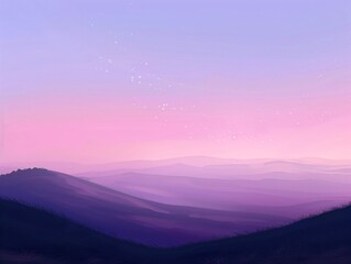 Obraz premium 2. Majestic twilight sky with delicate layers of pink and lavender, creating a soothing ambiance with the soft illumination of the horizon