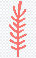 Doodle leaf illustration. Isolated leaf element.