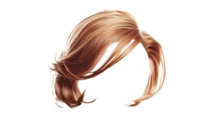 Golden blonde Hair Wig style of woman isolated.