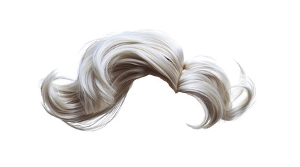 White Hair Wig or intense lightest blonde color style of men or women's hair wig isolated.