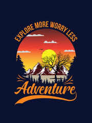 Adventure T shirt Design, Vector