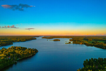sunset over lake