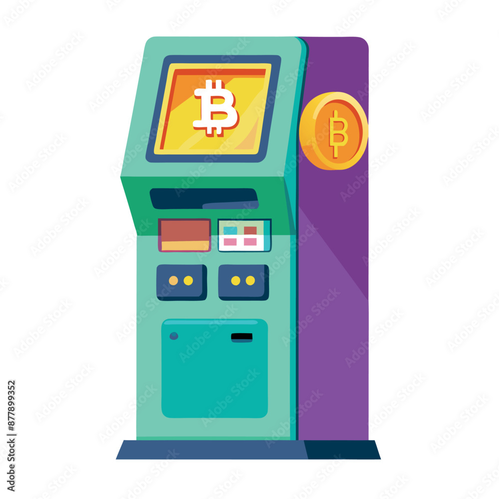 Poster atm machine in a white setting