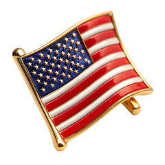 american flag pin on transparent background