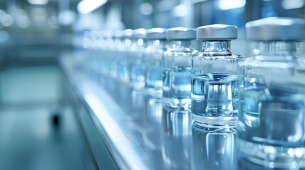 High-tech pharmaceutical factory, ultra-clean vaccine production line, sterile environment, advanced manufacturing processes