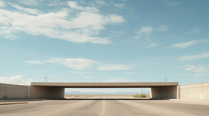 Fototapeta premium Serene Highway Journey Under Spacious Skies