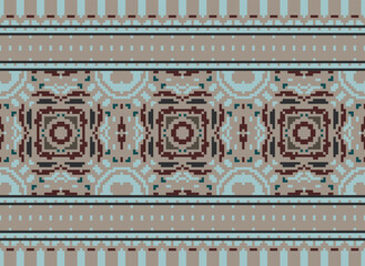 Digital motif textile ikat design retro baroque ethnic Mughal Background Texture stock photo · Brown leaves and flower on white ethnic ikat texture design.
