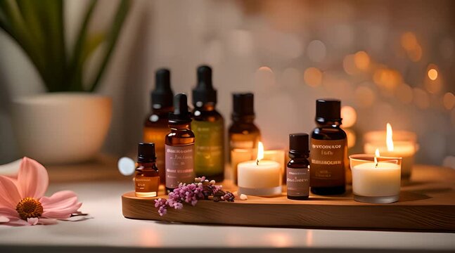 spa still life with candles