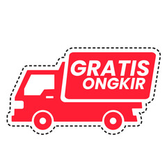 TRUCK PICK UP DELIVERY SHIPPING WITH OUTLINE DASHED