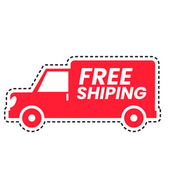 sticker free shiping with outline dashed