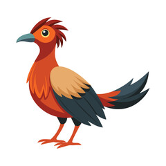 Illustration of wagging tail bird on white
