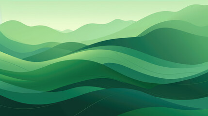 Fototapeta premium Serene Green Hills Abstract Design