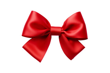 Fototapeta premium Luxurious red gift ribbon bow PNG on transparent background for elegant and festive celebrations, perfect for holiday gift wrapping, birthday presents, and special occasions