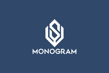 Fototapeta premium Creative , luxury, monogram, S V Latter logo design 