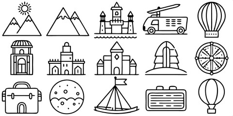 set of landmarks and monuments