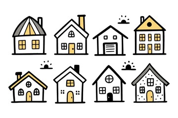 Fototapeta premium set of houses icons