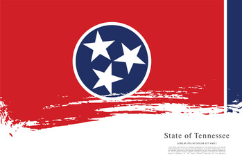 Flag of the state of Tennessee. The United States of America