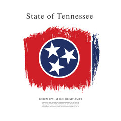 Flag of the state of Tennessee. The United States of America