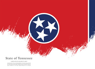 Flag of the state of Tennessee. The United States of America