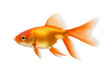 Goldfish PNG illustration with transparent background for aquatic-themed designs and creative projects