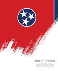 Flag of the state of Tennessee. The United States of America