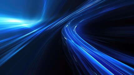 Abstract Blue Light Streaks Speed Motion Background