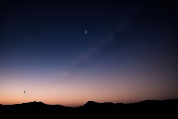night sky with moon and stars	
