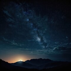 night sky with moon and stars	
