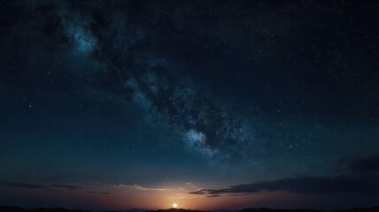 night sky with moon and stars	
