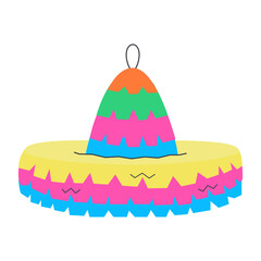 Pinata paper hat. Traditional Mexican candy toy