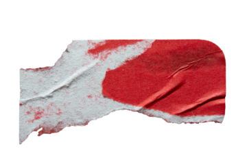 Peeled red label paper sticker