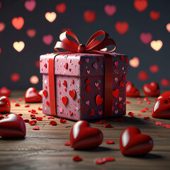 Valentine's Day background design with gift boxes.Generated Ai
