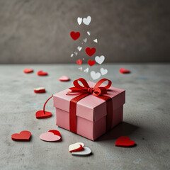 Valentine's Day background design with gift boxes.Generated Ai
