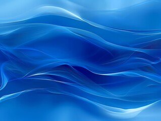 Abstract gradient blue  smooth lines, futuristic wavy illustration