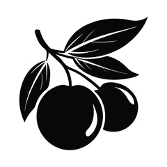 longan fruit silhouette vector art