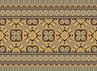 Obraz premium Tribal striped seamless pattern. Aztec geometric black-white background. Can be used in fabric design for clothes, accessories, decorative paper, wrapping,